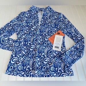 X by GOTTEX Golf Tennis Long Sleeve 1/4 Zip Pullover Shirt Small NEW 1047